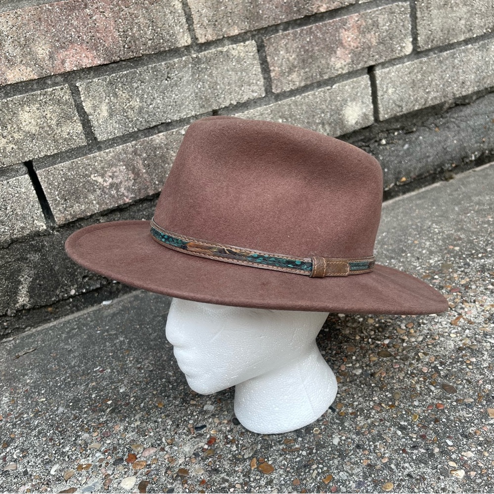 Lite Felt size medium brown wool felt fedora hat